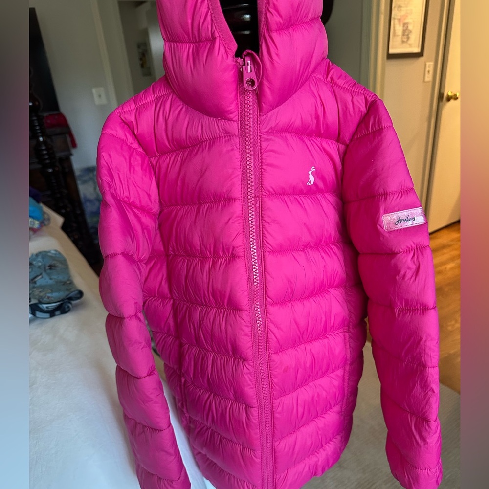 Jules Packable Puffer Kids Jacket - hit pink  Girls Size 7